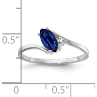 14K White Gold Marquise Sapphire and Diamond Ring - 0.50 Carat Total Gem Weight by Monteluci Fine Jewelry