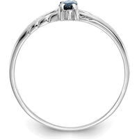 14K White Gold Marquise Sapphire Birthstone Ring - 0.33 Carat Sapphire by Oro Pregiato