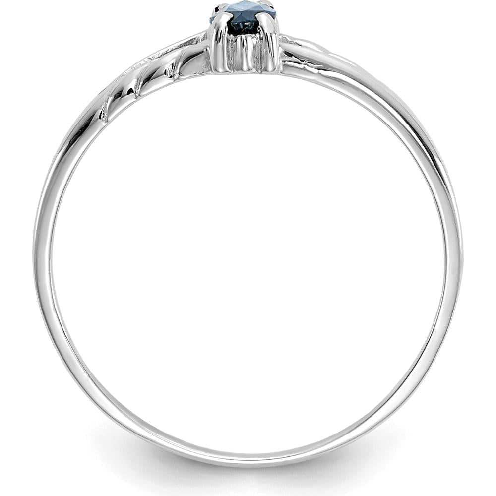 14K White Gold Marquise Sapphire Birthstone Ring - 0.33 Carat Sapphire by Oro Pregiato