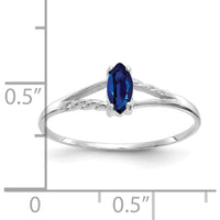 14K White Gold Marquise Sapphire Birthstone Ring - 0.33 Carat Sapphire by Oro Pregiato