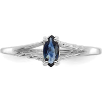 14K White Gold Marquise Sapphire Birthstone Ring - 0.33 Carat Sapphire by Oro Pregiato