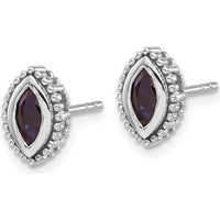 14K White Gold Marquise Sapphire Post Earrings - 0.25 Carat Total Sapphire Weight by Monteluci Fine Jewelry