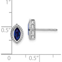 14K White Gold Marquise Sapphire Post Earrings - 0.25 Carat Total Sapphire Weight by Monteluci Fine Jewelry
