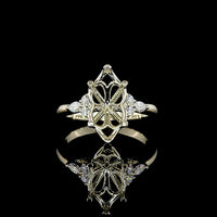 14K White Gold Marquise Shape Special Ring with 2.86 Carats Main Lab Diamond and 0.24 Carats Accent Lab Diamonds - Total 3.10 Carat Weight, IGI Certified E VVS2 - Covaloro Fine Jewelry