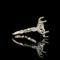 14K White Gold Marquise Shape Special Ring with 2.86 Carats Main Lab Diamond and 0.24 Carats Accent Lab Diamonds - Total 3.10 Carat Weight, IGI Certified E VVS2 - Covaloro Fine Jewelry
