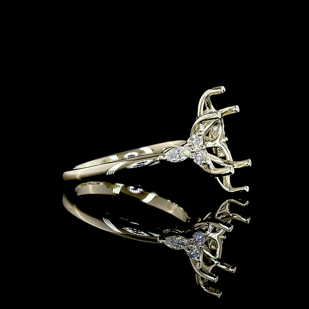 14K White Gold Marquise Shape Special Ring with 2.86 Carats Main Lab Diamond and 0.24 Carats Accent Lab Diamonds - Total 3.10 Carat Weight, IGI Certified E VVS2 - Covaloro Fine Jewelry