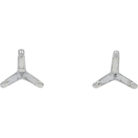 14K White Gold Martini Semi - Mount Stud Earrings - Holds 0.50 Carat Each Gem