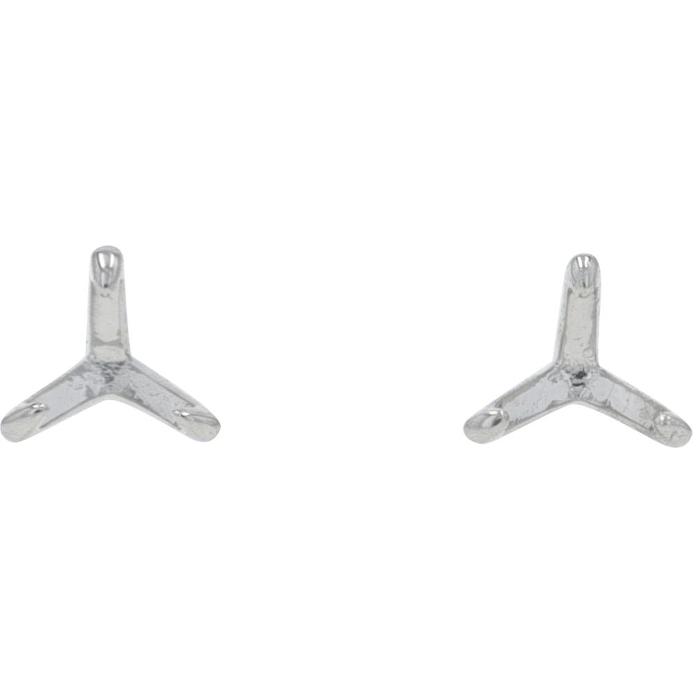 14K White Gold Martini Semi - Mount Stud Earrings - Holds 0.50 Carat Each Gem
