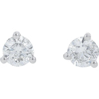 14K White Gold Martini Set Diamond Studs - 0.60 Carats Total Diamond Weight