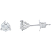 14K White Gold Martini Set Diamond Studs - 0.60 Carats Total Diamond Weight
