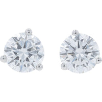 14K White Gold Martini Set Lab Grown Diamond Stud Earrings - 1.25 Carat Total Diamond Weight