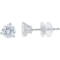 14K White Gold Martini Set Lab Grown Diamond Stud Earrings - 1.25 Carat Total Diamond Weight