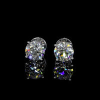 14K White Gold Martini Set Old European Cut Lab Diamond Earrings - 8.46 Carat Total Weight, E-F Color, VS2 Clarity, GIA Certified - Covaloro Fine Jewelry