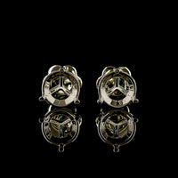 14K White Gold Martini Set Round Brilliant Cut Lab Diamond Stud Earrings - 5.52 Carat Total Diamond Weight - Covaloro Fine Jewelry