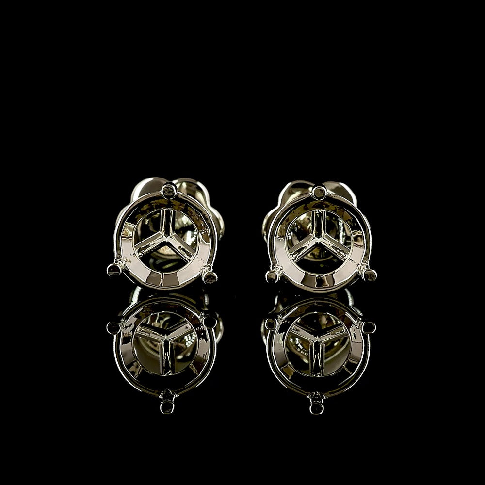 14K White Gold Martini Set Round Brilliant Cut Lab Diamond Stud Earrings - 5.52 Carat Total Diamond Weight - Covaloro Fine Jewelry
