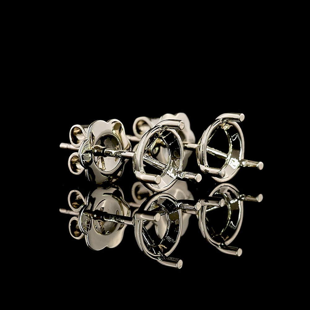 14K White Gold Martini Set Round Brilliant Cut Lab Diamond Stud Earrings - 5.52 Carat Total Diamond Weight - Covaloro Fine Jewelry