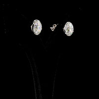 14K White Gold Martini Set Round Brilliant Lab Diamond Stud Earrings - 7.05 Carat Total Weight, E-F Color, VS1 Clarity - Covaloro Fine Jewelry