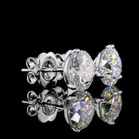 14K White Gold Martini Set Round Brilliant Lab Diamond Stud Earrings - D VVS2 Clarity, 3.06 Carat Total Weight - Covaloro Fine Jewelry