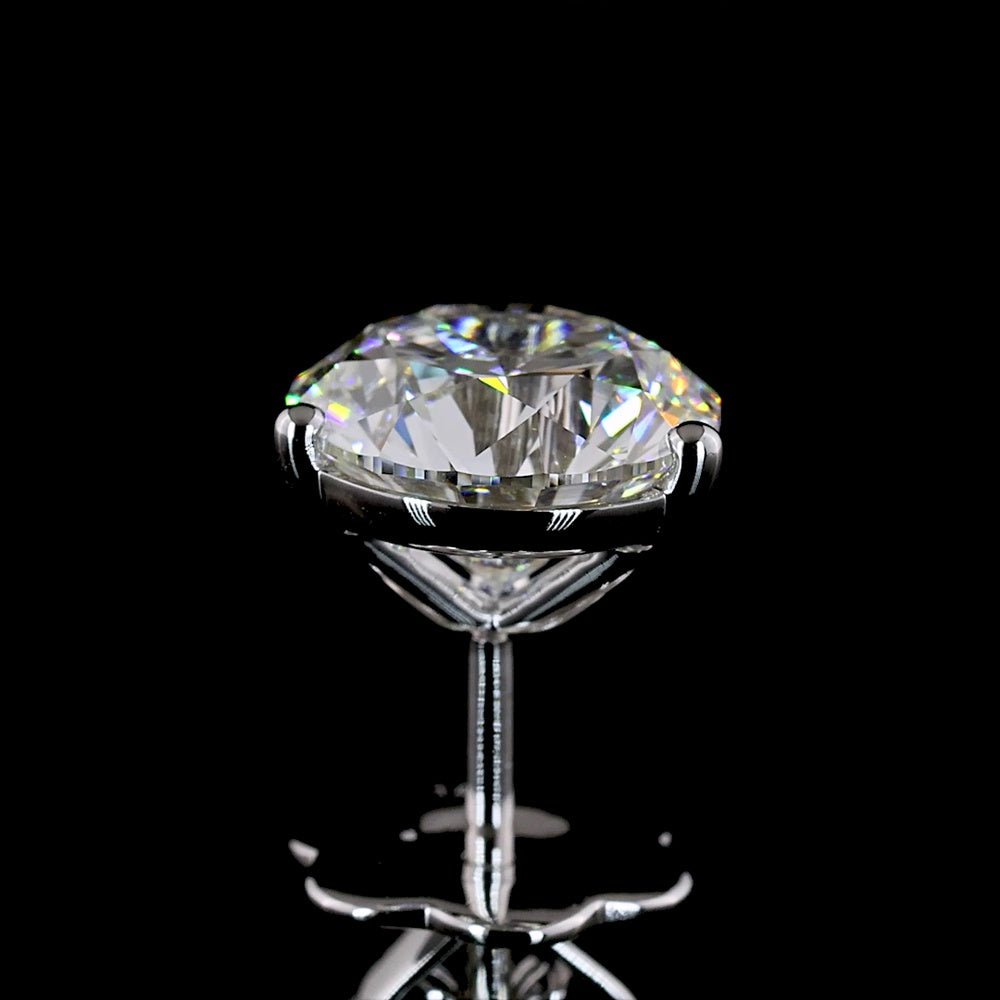 14K White Gold Martini Set Round Brilliant Lab Diamond Stud Earrings - D VVS2 Clarity, 3.06 Carat Total Weight - Covaloro Fine Jewelry