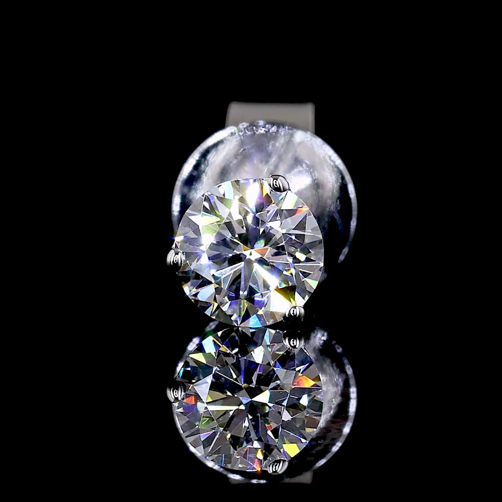 14K White Gold Martini Set Round Lab Diamond Stud Earrings - 0.49 Carat Total Weight E-F VS2 - Covaloro Fine Jewelry
