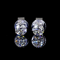 14K White Gold Martini Set Round Lab Diamond Stud Earrings - 0.50 Carat Total Weight, E-F Color VS2 Clarity - Covaloro Fine Jewelry