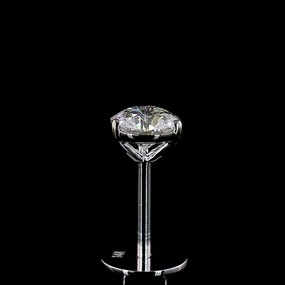 14K White Gold Martini Set Round Lab Diamond Stud Earrings - 0.50 Carat Total Weight, E-F Color VS2 Clarity - Covaloro Fine Jewelry