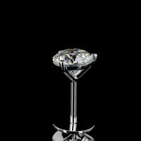 14K White Gold Martini Set Round Lab Diamond Stud Earrings - 1.05 Carat Total Weight, E-VS1 Clarity - Covaloro Fine Jewelry