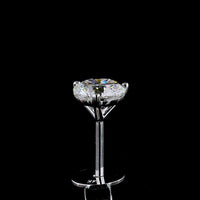 14K White Gold Martini Set Round Lab Diamond Stud Earrings - 1.07 Carat Total Weight, E-F Color VS2 Clarity - Covaloro Fine Jewelry