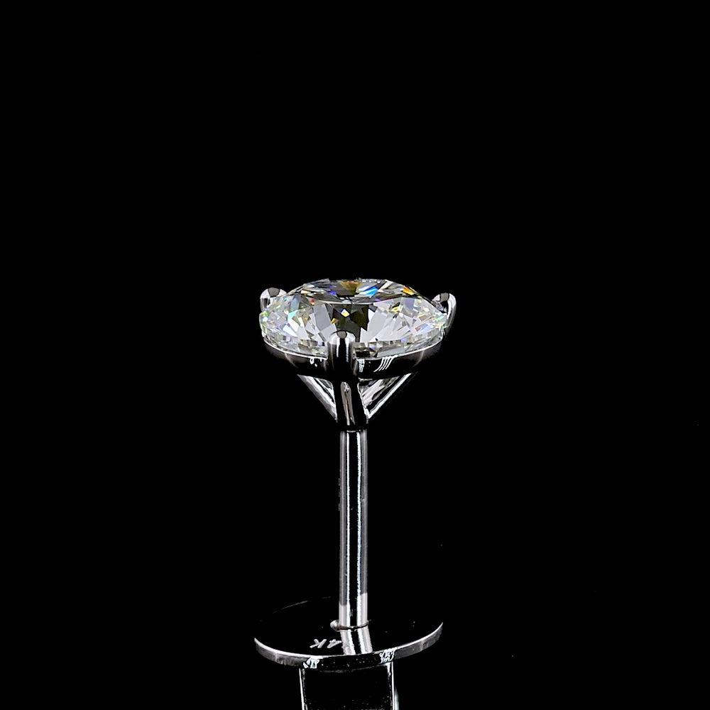 14K White Gold Martini Set Round Lab Diamond Stud Earrings - 1.07 Carat Total Weight, E-F Color VS2 Clarity - Covaloro Fine Jewelry