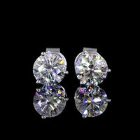 14K White Gold Martini Set Round Lab Diamond Stud Earrings - 1.49 Carats Total Diamond Weight (0.75 Carats Each) - Covaloro Fine Jewelry