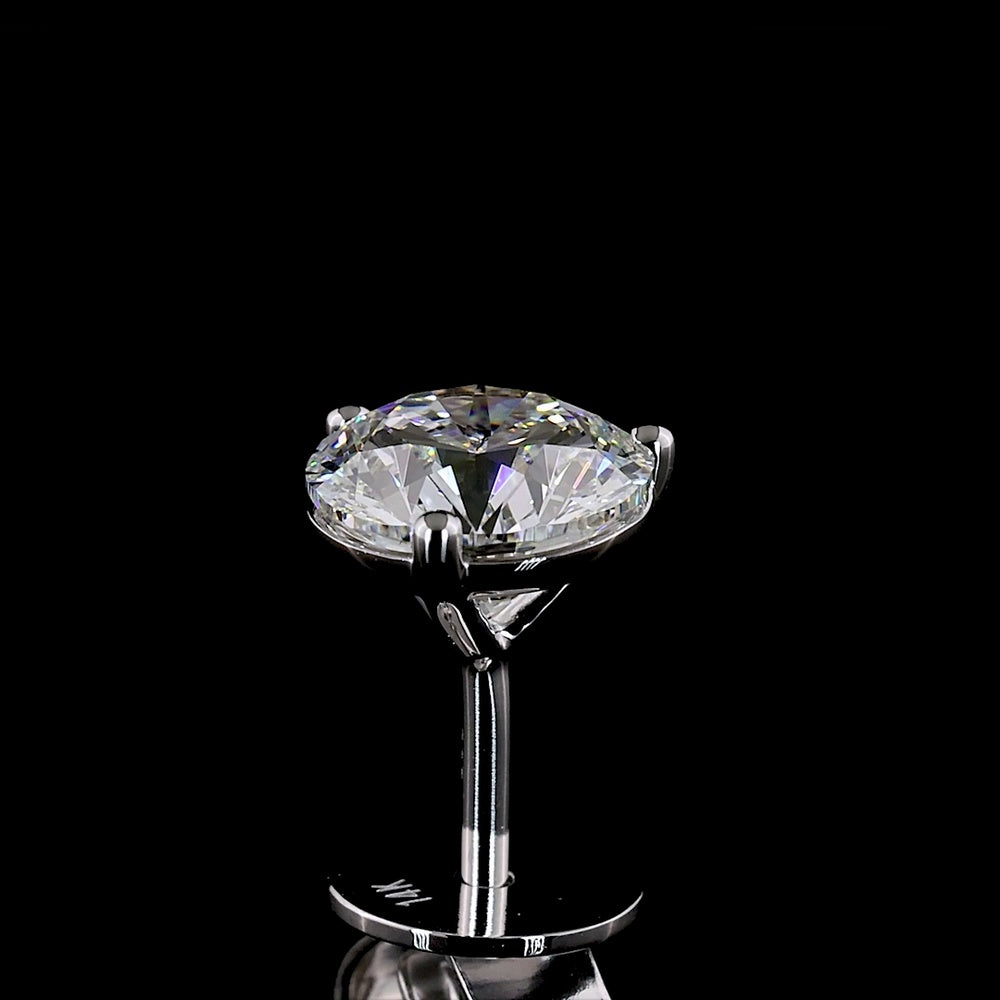 14K White Gold Martini Set Round Lab Diamond Stud Earrings - 1.49 Carats Total Diamond Weight (0.75 Carats Each) - Covaloro Fine Jewelry