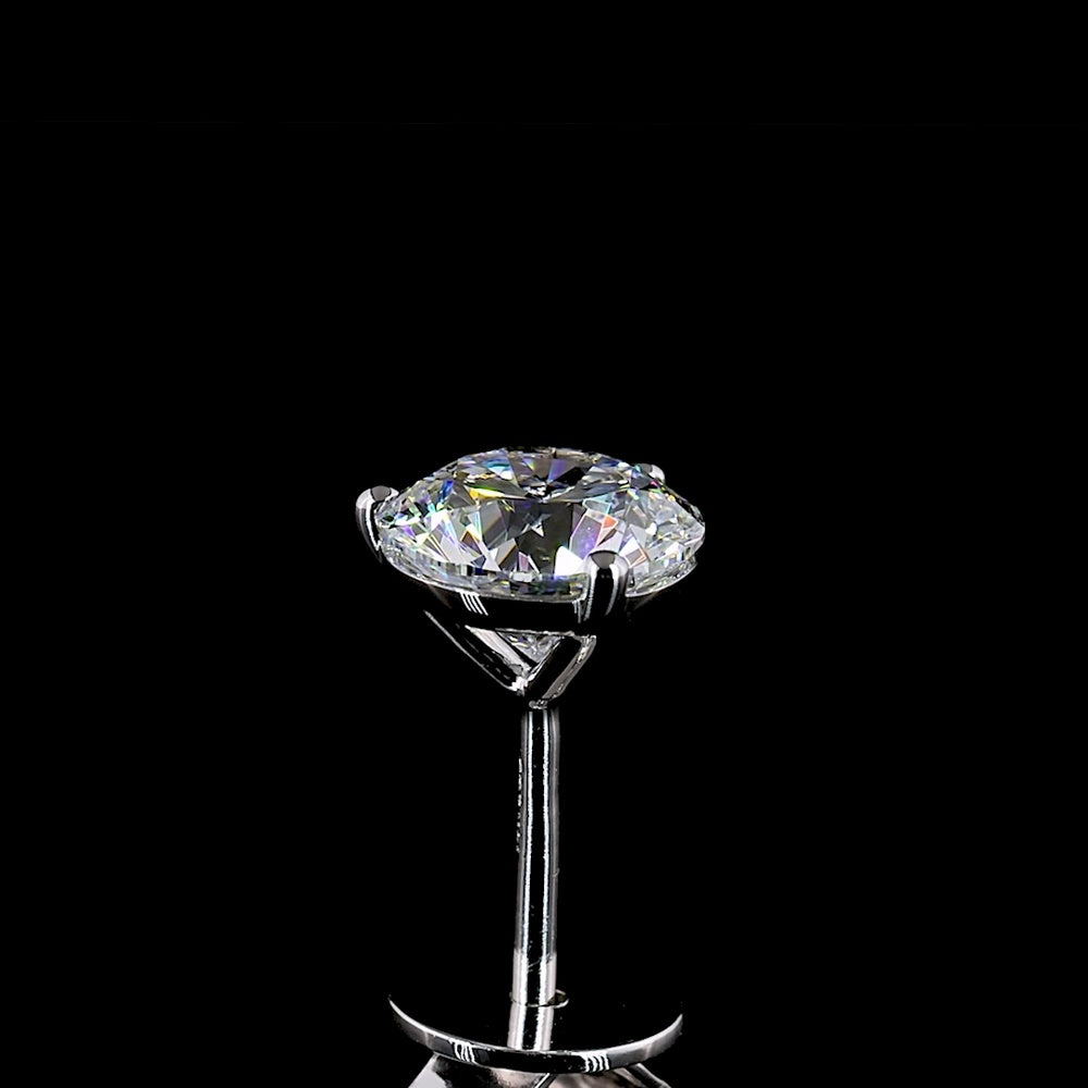 14K White Gold Martini Set Round Lab Diamond Stud Earrings - 1.52 Carats Total Diamond Weight (E-F Color, VS1 Clarity) - Covaloro Fine Jewelry