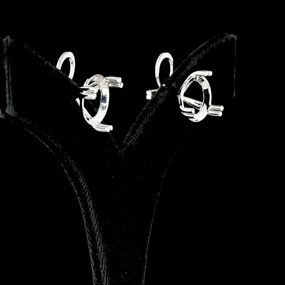 14K White Gold Martini-Set Round Lab Diamond Stud Earrings - 15.25 Carat Total Weight, E-F Color, VS1 Clarity, GIA Certified - Covaloro Fine Jewelry