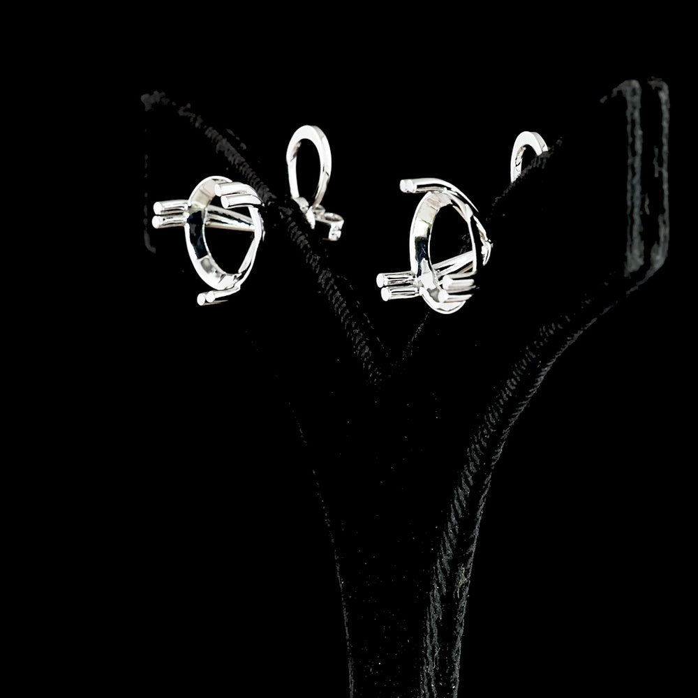 14K White Gold Martini-Set Round Lab Diamond Stud Earrings - 15.25 Carat Total Weight, E-F Color, VS1 Clarity, GIA Certified - Covaloro Fine Jewelry