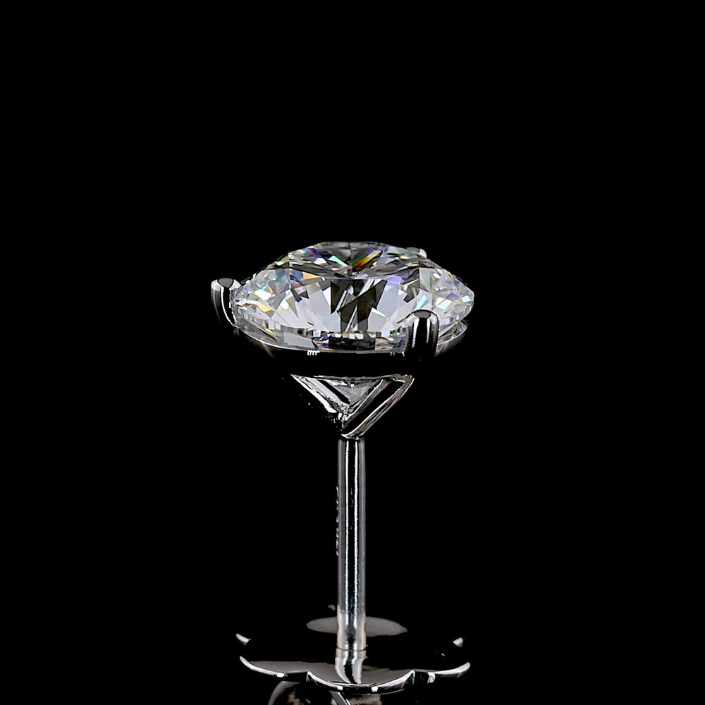 14K White Gold Martini Set Round Lab Diamond Stud Earrings - 2.51 Carat Total Weight, E-F Color, VS1 Clarity - Covaloro Fine Jewelry