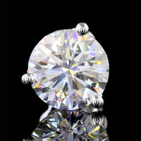 14K White Gold Martini Set Round Lab Diamond Stud Earrings - 4.02 Carats Total Weight E-F VVS2 - Covaloro Fine Jewelry