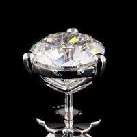 14K White Gold Martini Set Round Lab Diamond Stud Earrings - 4.02 Carats Total Weight E-F VVS2 - Covaloro Fine Jewelry