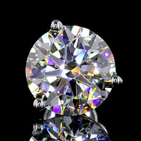 14K White Gold Martini Set Round Lab Diamond Stud Earrings - 4.16 Carat Total Weight (2.09 Carats & 2.07 Carats Stones, E-F Color, VS1-VS2 Clarity) - Covaloro Fine Jewelry