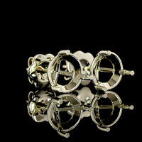 14K White Gold Martini Set Round Lab Diamond Stud Earrings - E-F VS1, 4.07 Carat Total Weight - Covaloro Fine Jewelry