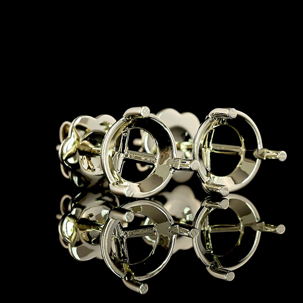 14K White Gold Martini Set Round Lab Diamond Stud Earrings - E-F VS1, 4.07 Carat Total Weight - Covaloro Fine Jewelry