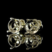 14K White Gold Martini Set Round Lab Diamond Stud Earrings - E-F VS1, 4.07 Carat Total Weight - Covaloro Fine Jewelry