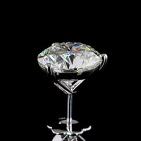 14K White Gold Martini Setting Round Brilliant Cut Lab Diamond Stud Earrings - 8.04 Carats Total Diamond Weight - Covaloro Fine Jewelry