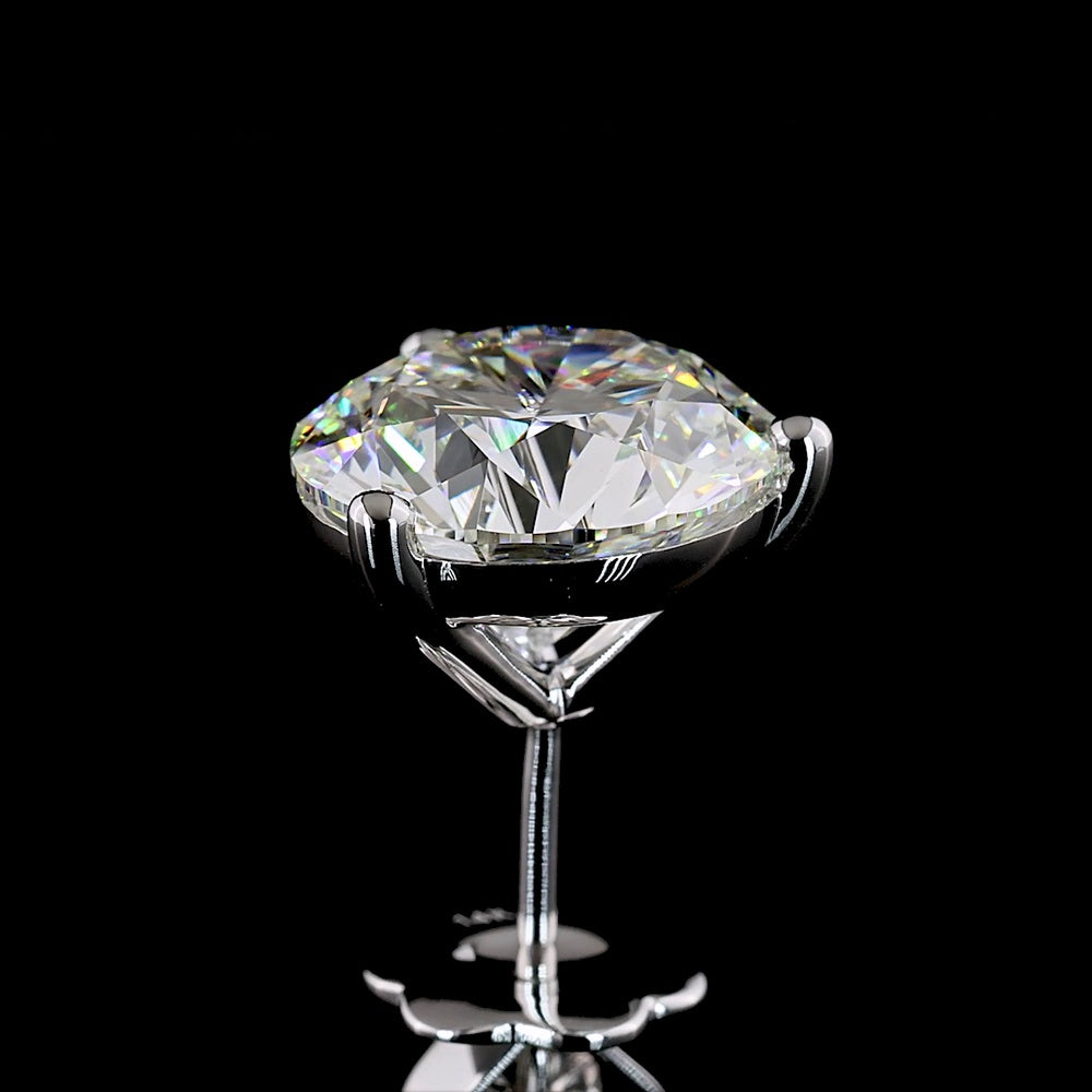 14K White Gold Martini Setting Round Brilliant Cut Lab Diamond Stud Earrings - 8.04 Carats Total Diamond Weight - Covaloro Fine Jewelry