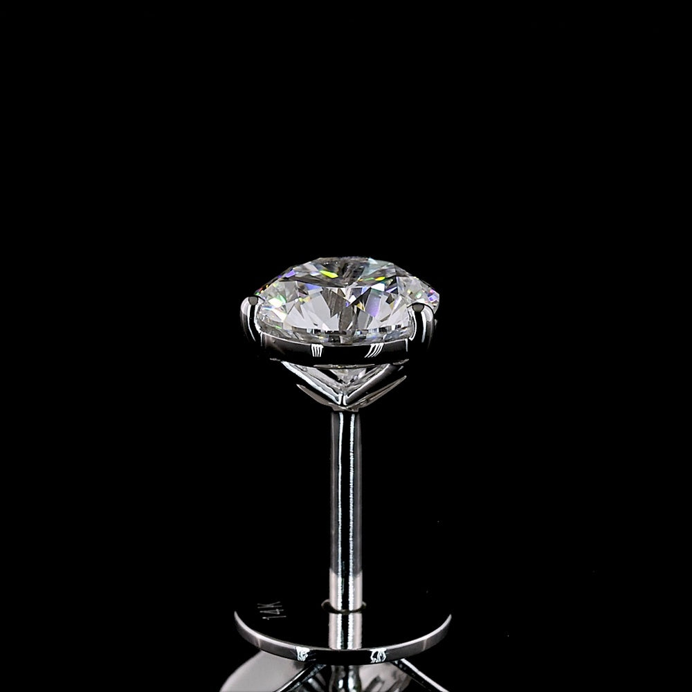 14K White Gold Martini Setting Round Brilliant Lab Diamond Stud Earrings - 0.78 Carat Total Weight, E-F Color VS1 Clarity - Covaloro Fine Jewelry