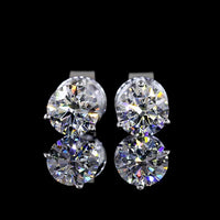 14K White Gold Martini Setting Round Lab Diamond Stud Earrings - 1.03 Carat Total Weight, E-F Color, VS1 Clarity - Covaloro Fine Jewelry