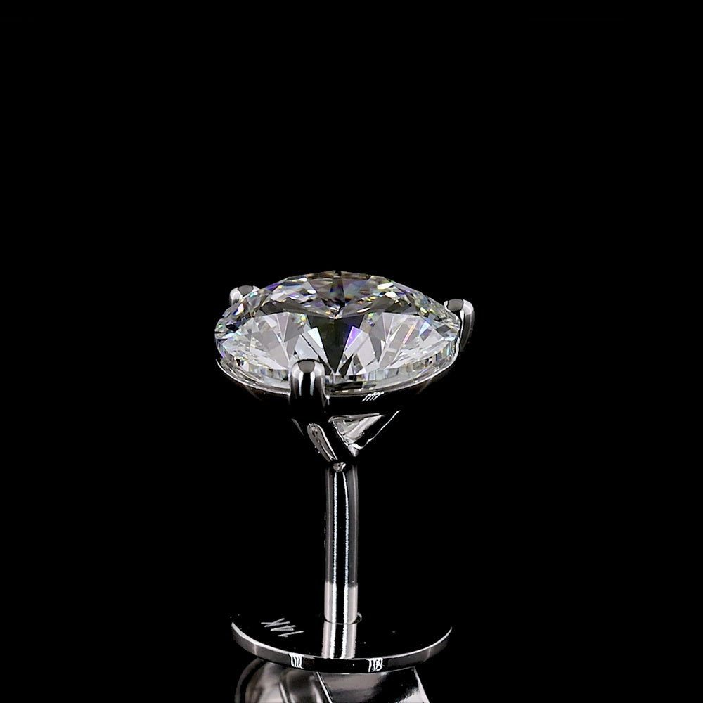 14K White Gold Martini Setting Round Lab Diamond Stud Earrings - 1.50 Carats Total Weight (E-F Color, VS2 Clarity) - Covaloro Fine Jewelry