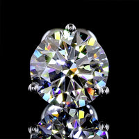 14K White Gold Martini Setting Round Lab Diamond Stud Earrings - 2.48 Carats Total Diamond Weight (E-F Color, VS1 Clarity) - Covaloro Fine Jewelry