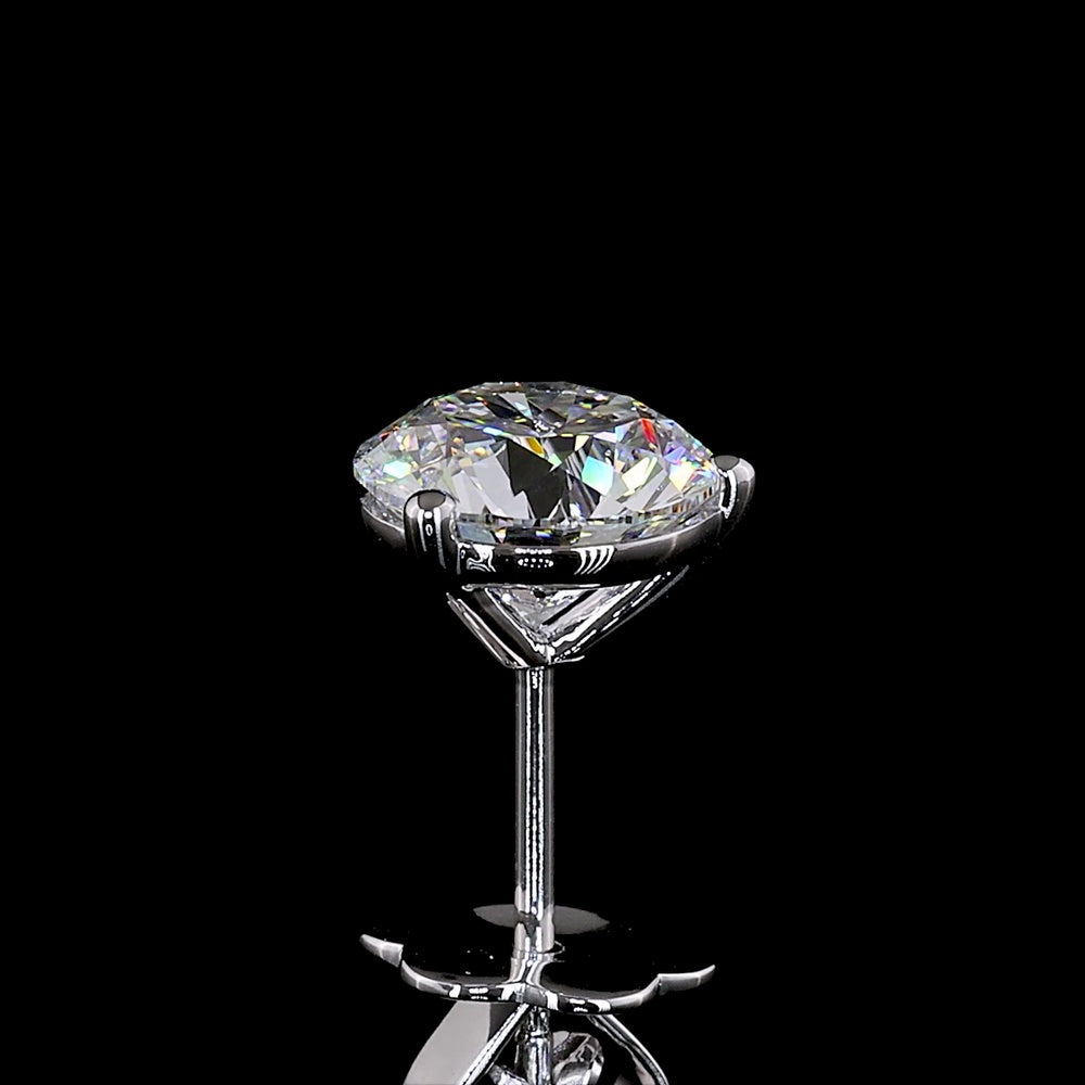 14K White Gold Martini Setting Round Lab Diamond Stud Earrings - 3.03 Total Carat Weight (1.51 Carats & 1.52 Carats Diamonds, E-F Color, VS1-VVS2 Clarity) - Covaloro Fine Jewelry