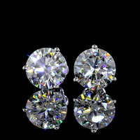 14K White Gold Martini Stud Earrings with 5.03 Carats Total Weight Round Brilliant Lab Diamonds - E-F Color & VS1 Clarity - Covaloro Fine Jewelry