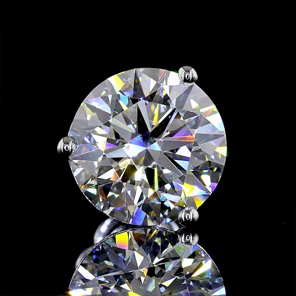 14K White Gold Martini Stud Earrings with 5.03 Carats Total Weight Round Brilliant Lab Diamonds - E-F Color & VS1 Clarity - Covaloro Fine Jewelry